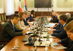 22 May 2018 The members of the Foreign Affairs Committee in meeting with the French Senate delegation 